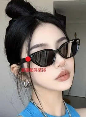 新款高级显瘦配件镜腿星星太阳镜百搭猫眼潮流欧美墨镜网红2023
