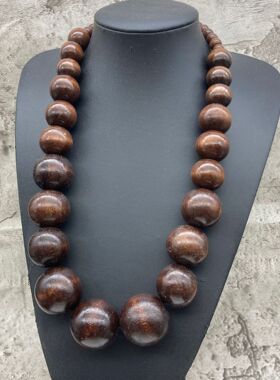 欧美跨境木珠项链现货复古度假沙滩夸张非洲亚马逊爆项坠necklace