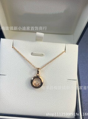 高版本V金肖邦快乐单钻圆形项链女玫瑰金时尚百搭锁骨链厂家直销