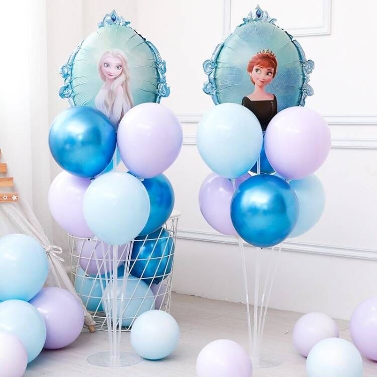 冰雪奇缘派对桌飘地飘气球女孩艾莎公主宝宝生日装饰路引布置用品 - 图2