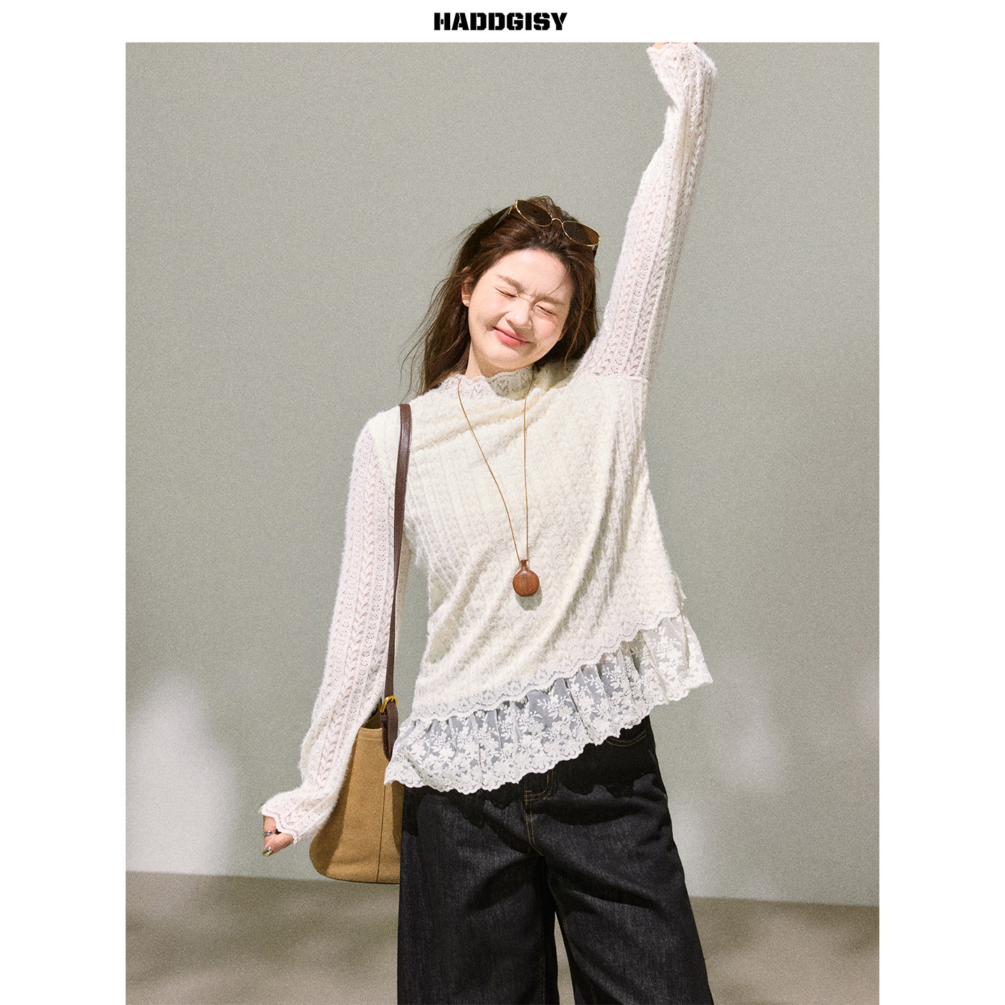 曾小咸大码女装 胖mm白色蕾丝长袖内搭t恤上衣洋气高级感2025新款,淘宝优惠券,粉丝福利购,淘宝优惠卷