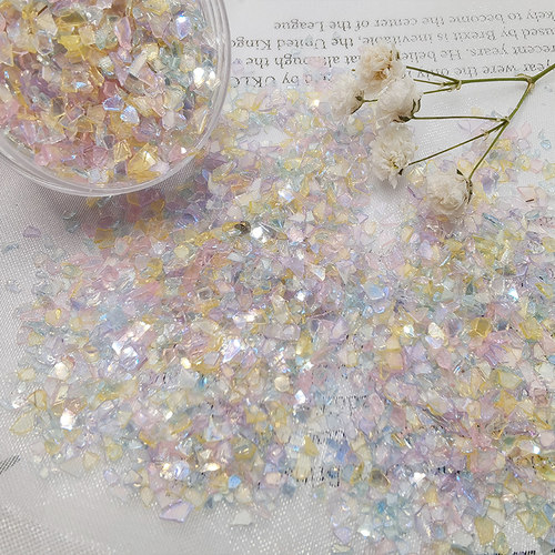 透明彩色不规则小玻璃碎片 手工DIY饰品配件超闪美甲装饰贴片材料 - 图2