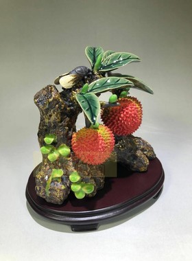 石湾公仔桌面摆件荔枝精品
