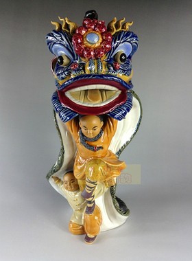 客厅招财摆件黄飞鸿功夫舞狮