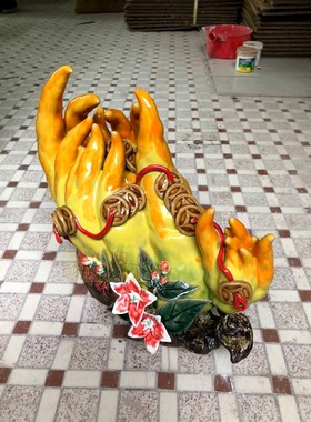 横财摆件石湾公仔招财大佛手瓜