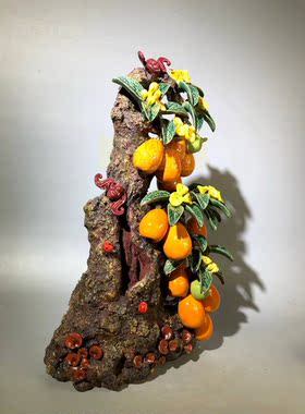 招财客厅摆件水果大枇杷