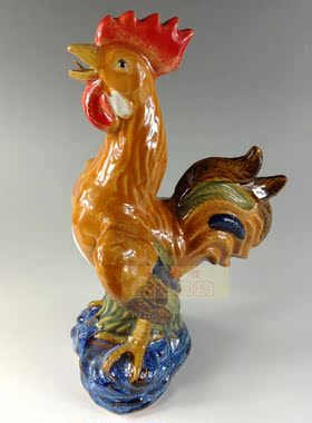 陶瓷石湾公仔风水生肖鸡工艺品