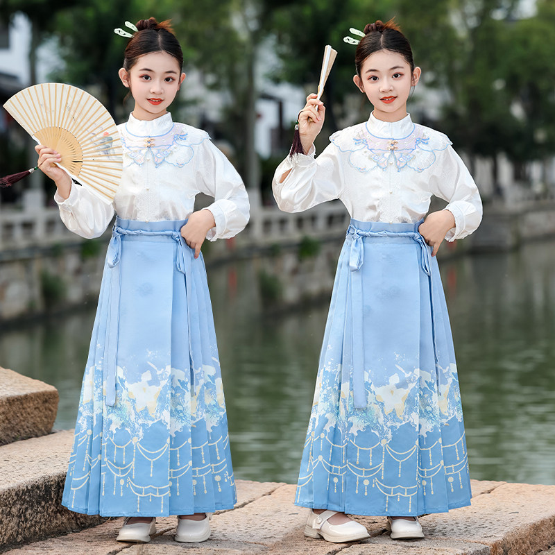 女童马面套装明制汉服儿童中国风古装学生日常穿搭超仙古风演出服,淘宝优惠券,粉丝福利购,淘宝优惠卷