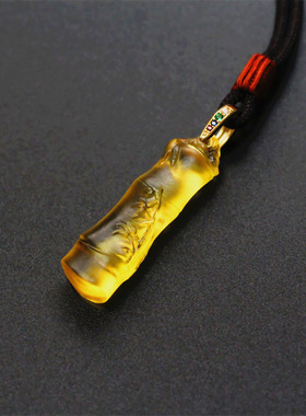 琉璃竹子小吊坠竹竹高升项链