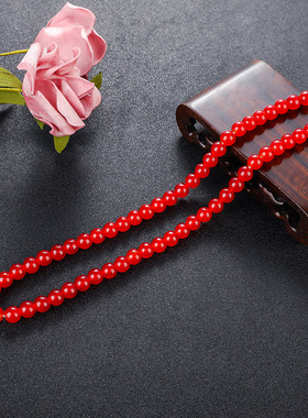 红绿色黄色珠子女串珠项链毛衣链