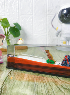 侏罗纪公园恐龙游轮流体漂流瓶永不翻船沉没的创意邮轮摆件瓶中船