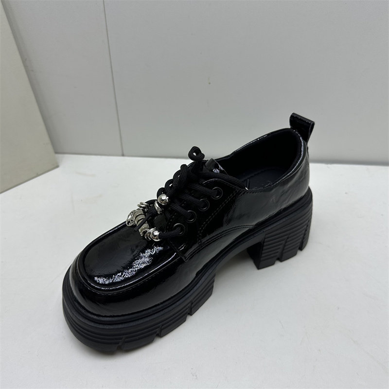 2026春季新款英伦风厚底乐福鞋女漆皮系带粗跟深口单鞋百搭小皮鞋,淘宝优惠券,粉丝福利购,淘宝优惠卷