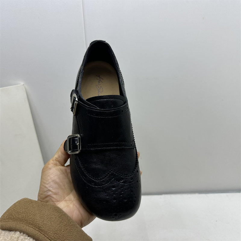 2026春季新款英伦风布洛克乐福鞋圆头皮带扣平底百搭复古女单鞋,淘宝优惠券,粉丝福利购,淘宝优惠卷