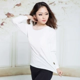 Туфли, лонгслив для йоги, спортивная одежда, круглый воротник, в обтяжку, по фигуре