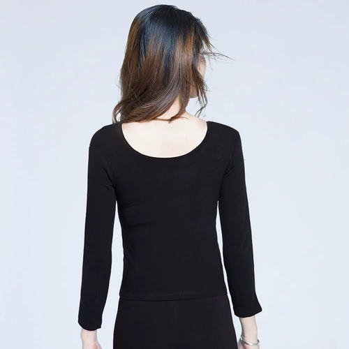 Лонгслив с круглым воротником для йоги, спортивная одежда, в обтяжку, по фигуре