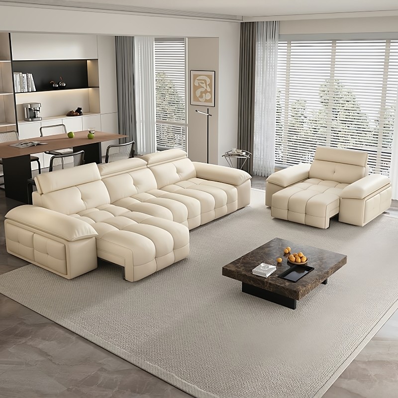 2025新款劳伦斯真皮电动沙发客厅伸缩三人位多功能沙发床可躺可睡,淘宝优惠券,粉丝福利购,淘宝优惠卷