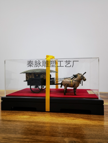 厂家直销秦始皇铜车马摆件西安旅游特色纪念品仿古纯铜马车工艺品 - 图0