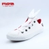 HOZ backstreet mới thời trang Hàn Quốc phẳng thấp giày thoáng khí giản dị giày trắng sinh viên giày vải hoang dã - Giày cắt thấp