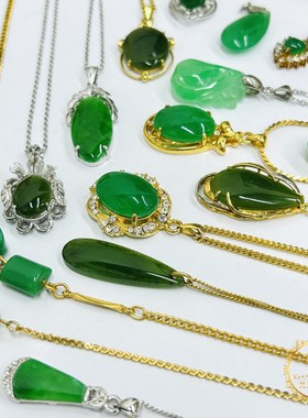 vintage中古首饰碧玉孤品项链