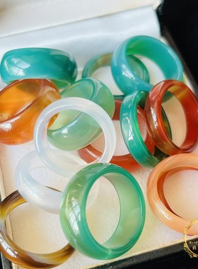 日本东京80年代vintage天然玛瑙蛋白石天然石中古复古戒指Y15