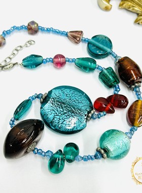 意大利穆拉诺手工琉璃古董项链