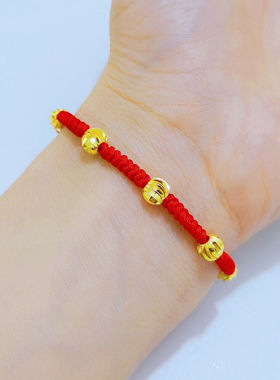 情侣款镀金民族风转运珠