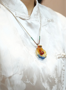 真灵验蛇人琉璃贝壳葫芦福禄吊坠