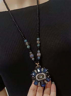 水晶吊坠圆珠链子女吊坠