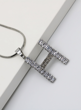 名媛风镶钻水晶长款挂件毛衣项链