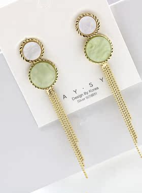 圆圈流苏糖果色长款时尚风耳饰品