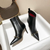 Martens, Ding Boots, демисезонные короткие сапоги с заклёпками на каблуке на каблуке-шпильке, универсальные ботинки, 2023 года