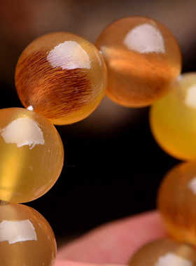 天然蜜色满纹老0羊角文玩甘蔗纹手链手串佛珠带满血丝藏式男女款