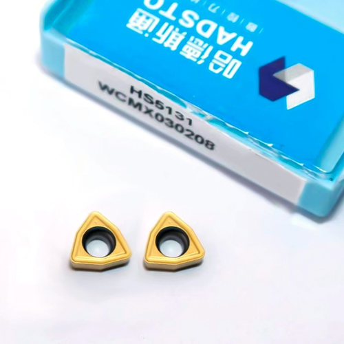 株洲哈德斯通U钻桃型单面数控刀片WCMX030204 HS5131黄色通用加工 - 图1