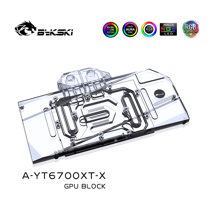 Bykski A-YT6700XT-X 显卡水冷头 盈通Yeston RX6700XT 六道兵甲 - 图3