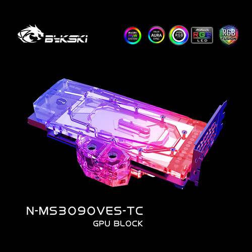 Bykski N-MS3090VES-TC 显卡背板显存水冷头微星3090VENTUS万图师 - 图2