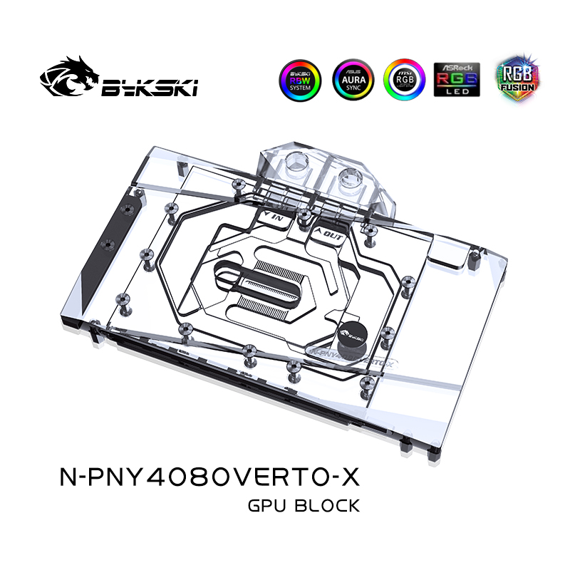 Bykski N-PNY4080VERTO-X 显卡水冷头 必恩威 RTX4080 16GB - 图1