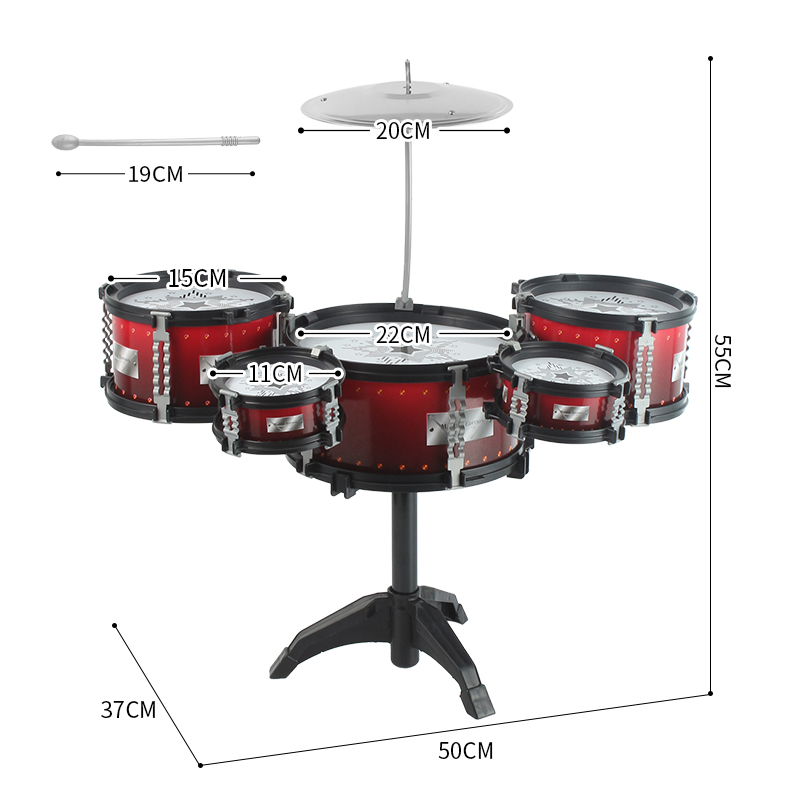 儿童玩具初学者家用架子鼓打击乐器爵士鼓男女孩礼物宝宝幼儿带椅 - 图0