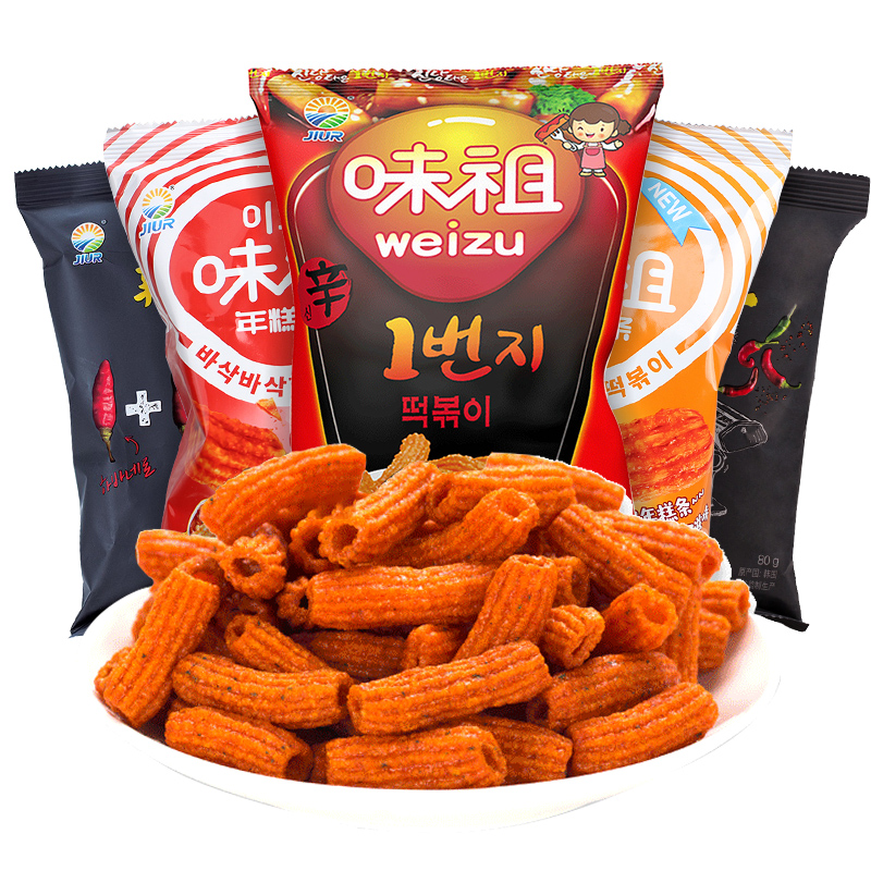 韩国进口九日牌甜辣炒年糕条味祖网红膨化零食小吃休闲食品大礼包 - 图0