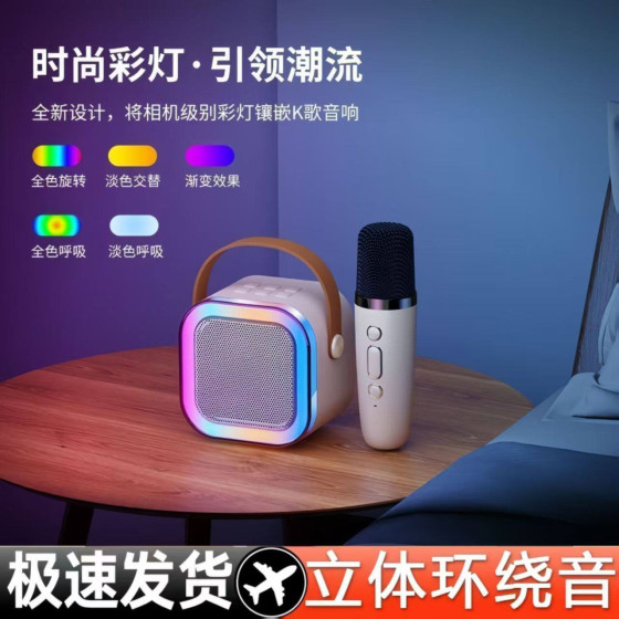 Microphone and audio integrated microphone home karaoke wireless bluetooth speaker singing children karaoke small family KTV