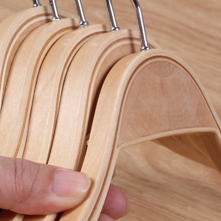 实木女士衬衫衣架防滑夹板木衣架现代简约服装店架子竹木衣架批发 - 图2