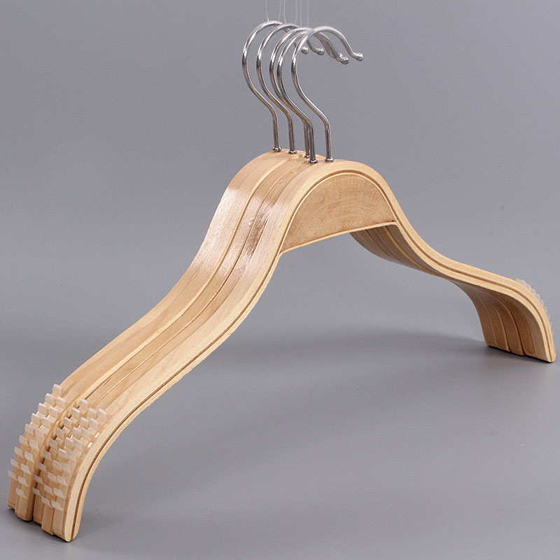 实木女士衬衫衣架防滑夹板木衣架现代简约服装店架子竹木衣架批发 - 图1