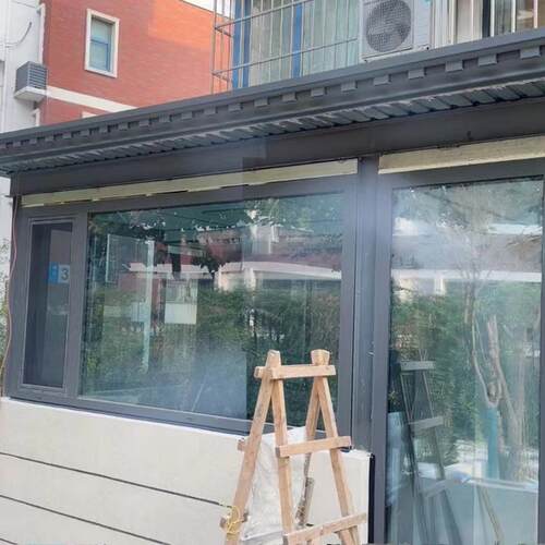 济南阳光房露台玻璃顶 德高瓦顶 铝合金 断桥铝门窗 楼顶庭院雨棚 - 图0