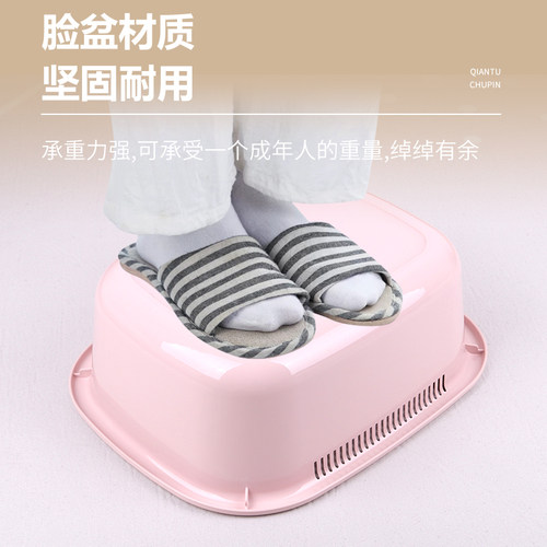 健安塑料长方盆脸盆洗漱盆沥水盆蔬菜水果盆子家用宿舍宝宝洗脸 - 图2