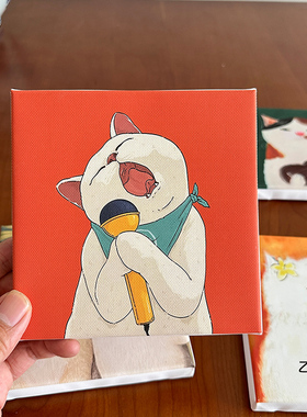 小众艺术挂画萌猫可爱搭档