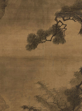 王翚 唐卢浩然月夜归庄图 山水国画 挂轴装裱 纸本绢布 微喷复制