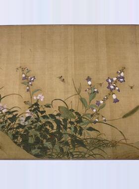 五代 黄筌 写生草虫图 工笔花鸟 国画长卷 纸本绢布 微喷复制