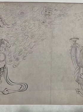 佚名 送子天王图 宋代人物 文玩收藏 画芯手卷 临摹学习 微喷复制