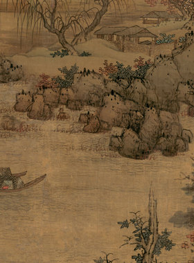 蓝瑛 秋山图立轴 山水国画 挂轴装裱 墙面装饰 纸本绢布 微喷复制