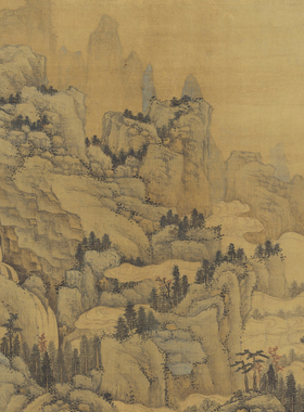 文徵明 云壑观泉图 山水立轴 国画装裱 美术临摹 宣纸 微喷复制