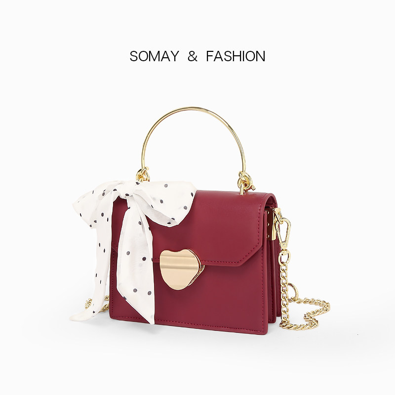 somay链条2020新款潮红色小手提包 somay女士包袋